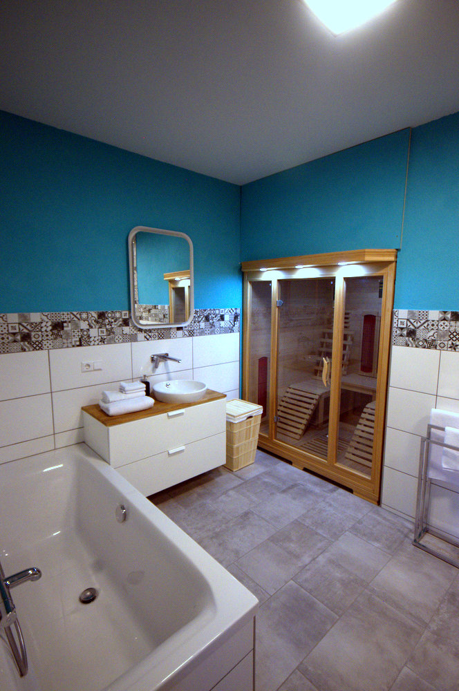 Badezimmer Infrarotkabine Badewanne Aftercare